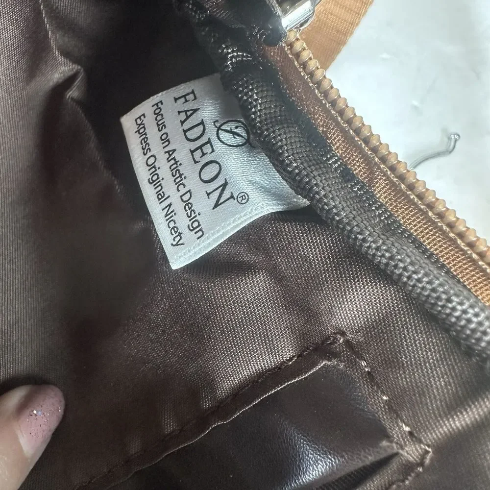 FADEON Leather Backpack Purse Brown Suede‎ Ladies Shoulder One Strap Small Boho